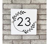 Numero civico 3D in acrilico, personalizzato, moderno, per residenza familiare, hotel, esterni, fai da te, digitale, numero civico, bianco e nero, 20 x 20 cm