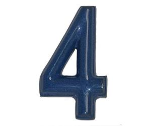 Numero Civico 4 Ceramica In Gres - Colore Venezia Splendente cm11x6 h1,5