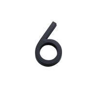 Numero Civico 4inch/10cm ABS Numeral Tag 3D Black 0 To 9 Number Self-Adhesive Plate Sign For Home Mailbox Hotel Address Door Label(Number 6)