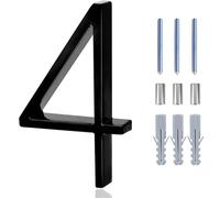 Numero Civico 5inch Floating House Numbers Zinc Alloy Black Modern Number Signs On The Door Apartment Mailbox Address Plate Sign With Nail Kit(4)