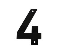 Numero Civico 6 Pollici (15cm) Numeri Civici in Plastica, Spesso Autoadesivi e Viti Numero Indirizzo di Casa,Numero Della Casella di Posta, Nero (4)