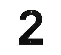 Numero Civico 6 Pollici (15cm) Numeri Civici in Plastica, Spesso Autoadesivi e Viti Numero Indirizzo di Casa,Numero Della Casella di Posta, Nero (2)