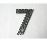 numero civico "7" SETTE in ferro battuto verniciato nero a muro per edificio