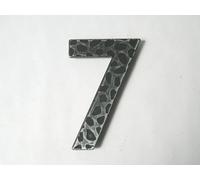 numero civico "7" SETTE in ferro battuto verniciato nero a muro per palazzina