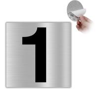 Numero Civico Adesivo - 10X10 Cm - Alluminio - Nº 1 - Numero Appartamento Hotel