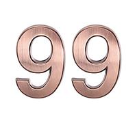 Numero civico autoadesivo, 1,97 pollici ABS plastica numero 9 per la casa hotel cassetta postale cartello bronzo spazzolato 2 pezzi