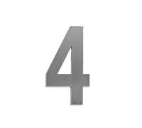 Numero civico autoadesivo in acciaio inox digitale per porta di casa, indirizzi, hotel, numero residenziale, numero cassetta postale (4 argento, 5 cm)