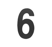 Numero civico autoadesivo in acciaio inox digitale per porta di casa, indirizzi, hotel, numero residenziale, numero cassetta postale (6, nero, 7,5 cm)