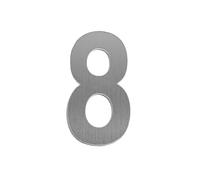 Numero civico autoadesivo in acciaio inox digitale per porta di casa, indirizzi, hotel, numero residenziale, numero cassetta postale (8 argento, 5 cm)