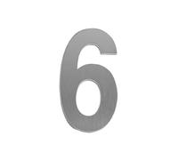 Numero civico autoadesivo in acciaio inox digitale per porta di casa, indirizzi, hotel, numero residenziale, numero cassetta postale (6 argento, 9 cm)