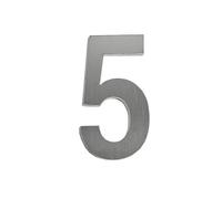 Numero civico autoadesivo in acciaio inox digitale per porta di casa, indirizzi, hotel, numero residenziale, numero cassetta postale (5 argento, 5 cm)