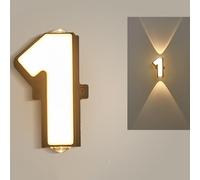 Numero civico creativo Lampada da parete Numeri civici a LED Numeri civici luminosi, Numeri civici moderni illuminati si illuminano di notte, Resistente alla corrosione impermeabile for il patio della