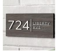 Numero Civico Decorativa Da Parete In Legno 3D Personalizzata Con Nome, Targhe Per Esterno Con Numero Civico, Decorazione Della Parete Di Casa, Barra, Placche Della Porta Del Negozio(40 * 25CM)