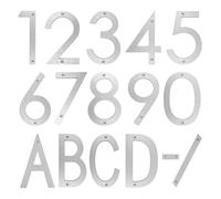 Numero Civico Digitale In Argento Con Motivo A Lettere In ABS Di Grandi Dimensioni Da 12 Pollici (305 Mm)(B)