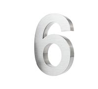 Numero civico, effetto 3D, in acciaio inox spazzolato (V2A), antiruggine e resistente alle intemperie, dimensioni: H 20 cm x P 3 cm, materiale per il montaggioincluso., Multicolore