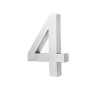 Numero civico, effetto 3D, in acciaio inox spazzolato (V2A), antiruggine e resistente alle intemperie, dimensioni: H 20 cm x P 3 cm, materiale per il montaggioincluso., Multicolore