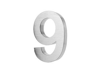 Numero civico, effetto 3D, in acciaio inox spazzolato (V2A), antiruggine e resistente alle intemperie, dimensioni: H 20 cm x P 3 cm, materiale per il montaggioincluso., Multicolore
