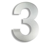 Numero Civico Esterno 15/20/25/30cm Stainless Steel House Number Silver Address Sign 0-9 Huisnummer Outdoor Numbers Home Numeros Casa Exterior Big(Silver No.3,25cm)