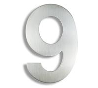Numero Civico Esterno 15/20/25/30cm Stainless Steel House Number Silver Address Sign 0-9 Huisnummer Outdoor Numbers Home Numeros Casa Exterior Big(Silver No.9,20cm)