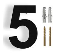 Numero Civico Esterno 15/20/25/30cm Stainless Steel House Number Silver Address Sign 0-9 Huisnummer Outdoor Numbers Home Numeros Casa Exterior Big(Black No.5,15cm)