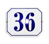 Numero Civico Esterno - 16x20 cm - Targhe Personalizzate in ceramica, targhetta smaltata, numero per la casa, porta, placca - Bianca & Blu