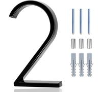 Numero Civico Esterno 5inch Floating House Numbers Zinc Alloy Black Modern Number Signs On The Door Apartment Mailbox Address Plate Sign With Nail Kit(2)