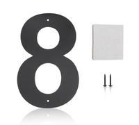 Numero Civico Esterno, "8" Numeri Civici da Esternos, Targa Numero Civico Esterno in Metallo Nero, Targa Indirizzo Galleggiante Resistente alle Intemperie per Numeri Civici Esterni (15 x 9,5 cm)