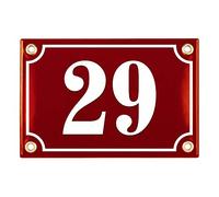 Numero Civico Esterno con Indirizzo - 10x15 cm - Targhe Personalizzate in Ceramica - Rosso