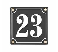 Numero Civico Esterno con Indirizzo - 15x15 cm - Targhe Personalizzate in Ceramica (Antracite)