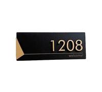 Numero Civico Esterno Galleggianti Targa for porta moderna in acrilico Segno del negozio Personalizza il numero civico Cognome Indirizzo Lettera(Golden,15cmx6cm)