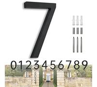 Numero Civico Esterno Moderno,Targa Con Numero Civico Galleggiante,7 Pollici Numeri Civici Esterni in Metallo per Giardini, Caselle di Posta, Strade e Port - Numero 7