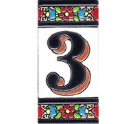 Numero civico esterno. Numeri civici esterni. Numero civico esterno moderno. Numero civico esterno ceramica. Nomi, indirizzi e segnaletica. Fatto a mano (Numero Tre "3")