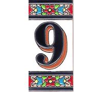 Numero civico esterno. Numeri civici esterni. Numero civico esterno moderno. Numero civico esterno ceramica. Nomi, indirizzi e segnaletica. Fatto a mano (Numero Nove "9")