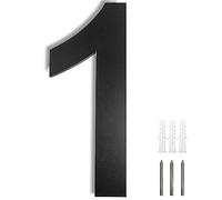 Numero Civico Esterno, numero civico acciaio inox, Antracite, RAL 7016 antiruggine resistente, 20 cm di altezza, Arial scritta, Aspetto Fluttuante, con Viti di Montaggio, Numero civico 1