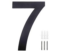 Numero Civico Esterno, numero civico acciaio inox, Antracite, RAL 7016 antiruggine resistente, 20 cm di altezza, Arial scritta, Aspetto Fluttuante, con Viti di Montaggio, Numero civico 7