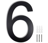 Numero Civico Esterno, numero civico acciaio inox, Antracite, RAL 7016 antiruggine resistente, 20 cm di altezza, Arial scritta, Aspetto Fluttuante, con Viti di Montaggio, Numero civico 6/9