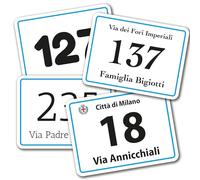 Numero Civico Esterno Personalizzato in Alluminio, Made in Italy - Targa Personalizzabile 16x12 con Via, Numero Civico e Comune - Protezione al Raggi UV, Colori Vividi e Antiruggine (BIANCO)