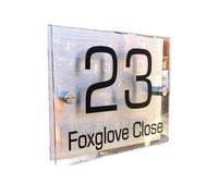 Numero Civico Esterno Placche for la porta in acrilico trasparente personalizzate Plaches Plates con pannelli in plastica composito in alluminio(30cm)