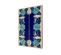 Numero civico Fosforescente dipinto a mano Italiano Ceramica Numero e Lettera Piastrelle, Rose Design, Piastrelle Dimensioni: 15cm x 5cm (Ends (2 tegole set))