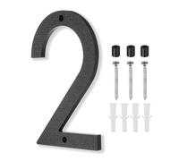 Numero Civico Galleggiante Grande 10 Pollici, Targa Indirizzo Casa, Nero, 2