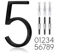 Numero civico galleggiante in acciaio inox da 12,7 cm, numeri civici moderni in metallo, numero di decorazione per porta del giardino con kit per unghie, colore nero, 911