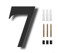 Numero civico galleggiante moderno, 20,3 cm, grande ombra nera, cartello per indirizzo per cancello del garage, materiale plastico ABS per uso esterno (7)