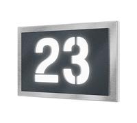 Numero civico illuminato Graviers Design in acciaio inox V2A 215x150mm - Antracite RAL 7016 - Resistente alle intemperie Antiruggine Personalizzabile in base al proprio numero - Made in Germany