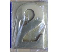 NUMERO CIVICO IN OTTONE LUCIDO "2" ALUBOX, ALTISSIMA QUALITA'