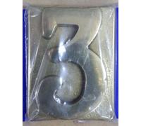 NUMERO CIVICO IN OTTONE LUCIDO "3" ALUBOX, ALTISSIMA QUALITA'