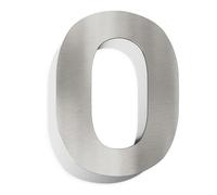 Numero civico moderno 0 - acciaio inox - resistente alle intemperie - compreso il materiale di montaggio - N.10.E