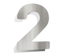 Numero civico moderno 2 - acciaio inox - resistente alle intemperie - compreso il materiale di montaggio - N.02.E