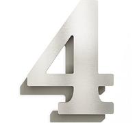Numero civico moderno 4 - acciaio inox - resistente alle intemperie - compreso il materiale di montaggio - N.24.E