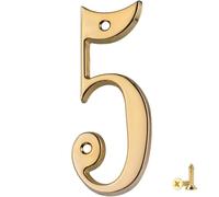 Numero Civico Moderno In Ottone Lucido Numero In Rame 3d Moderna Porta Numeri Segnaletica Targa Numeri Indirizzo Di Casa Cartello Stradale Galleggiante Aspetto E Facile Da Installare 7.5cm (N.5)