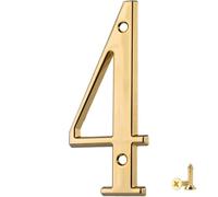 Numero Civico Moderno In Ottone Lucido Numero In Rame 3d Moderna Porta Numeri Segnaletica Targa Numeri Indirizzo Di Casa Cartello Stradale Galleggiante Aspetto E Facile Da Installare 7.5cm (N.4)